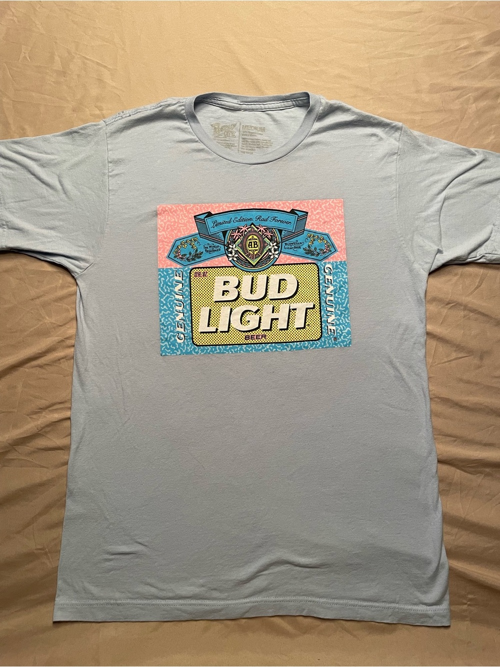 Bud Light Men’s Short-Sleeve Graphic Tee in Light Blue